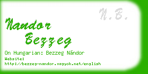 nandor bezzeg business card